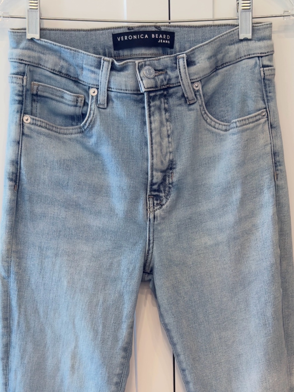 Veronica Beard Beverly Skinny-Flare Jean Light Blue Wash Boot-Cut Size 28 - Picture 5 of 16